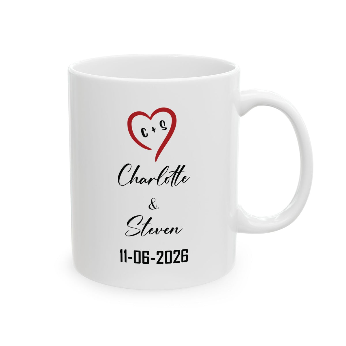 Personalized couple mug with names and date – anniversary gifts