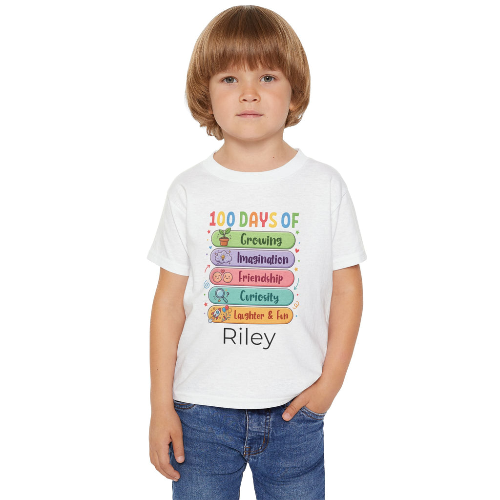 100 Days of School toddler tee - royal blue back view