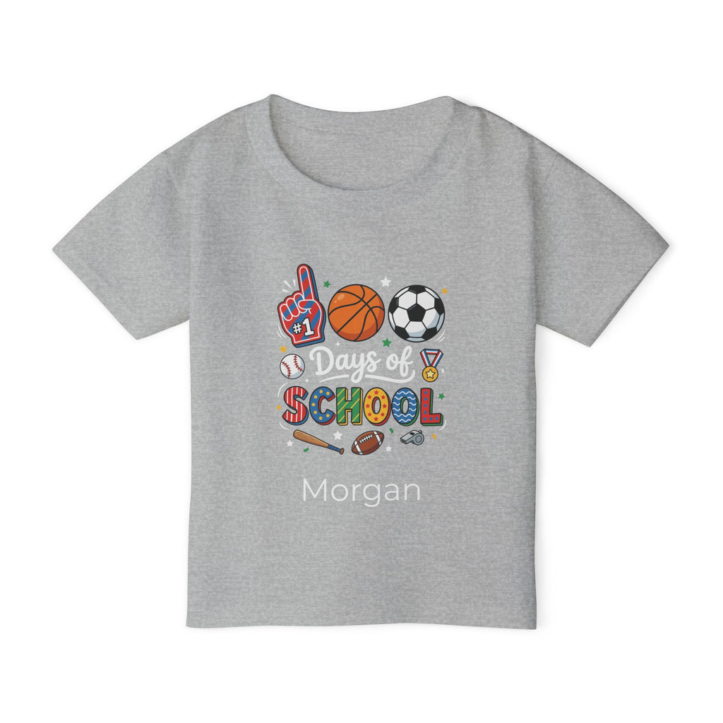 100 Days of School sports toddler tee - red back view