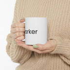Close-up of 100 Days of Growing Imagination Friendship design on personalised white mug
