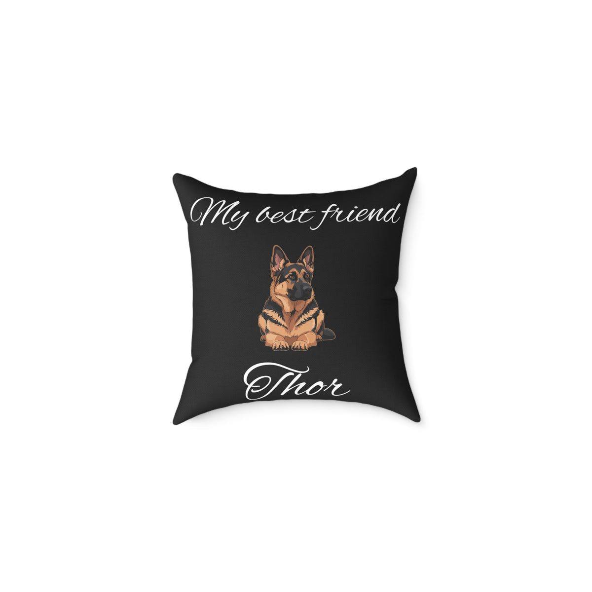 Personalized German Shepherd Pillow – Black Custom Name Dog Cushion