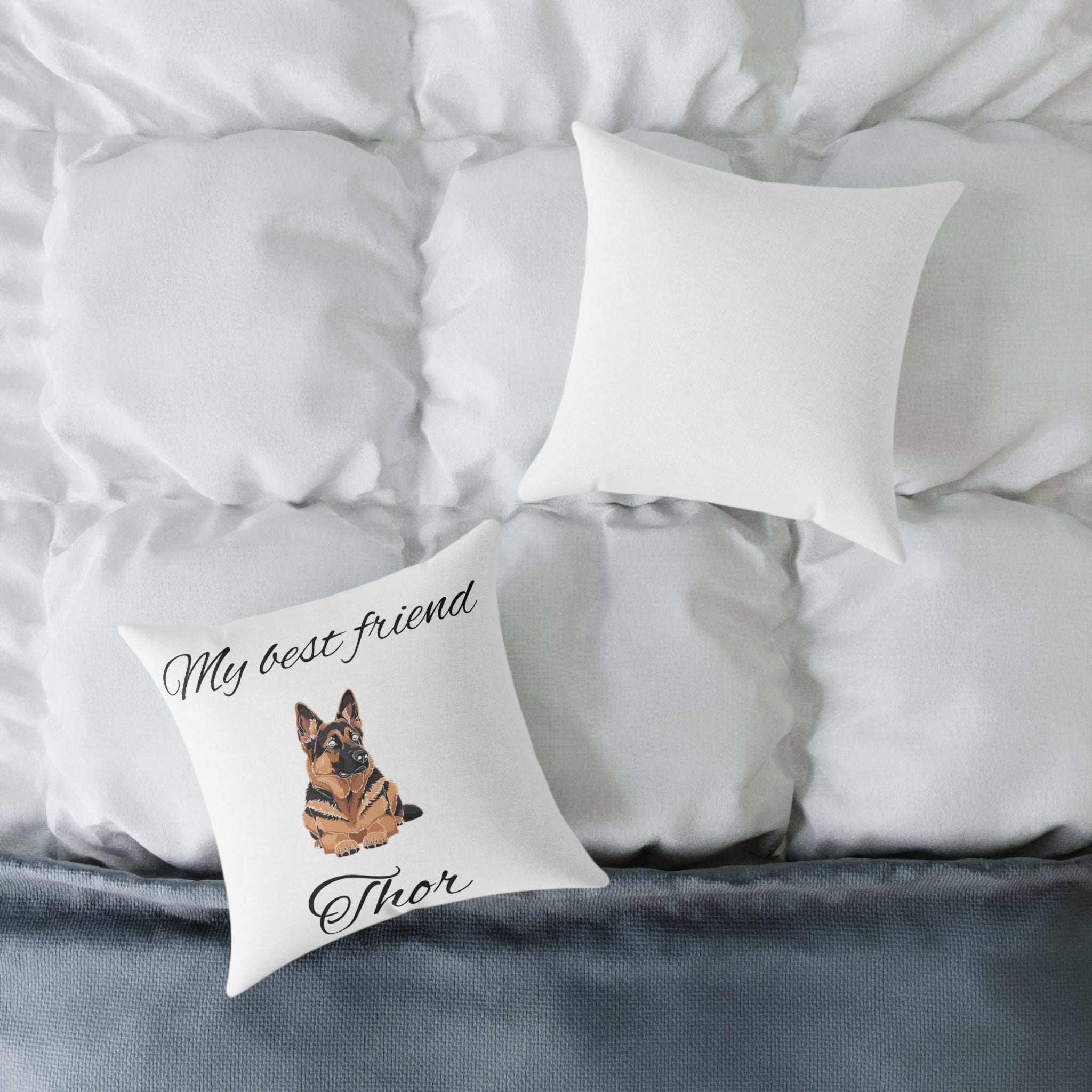 Personalised German Shepherd Pillow – Custom Name Dog Cushion