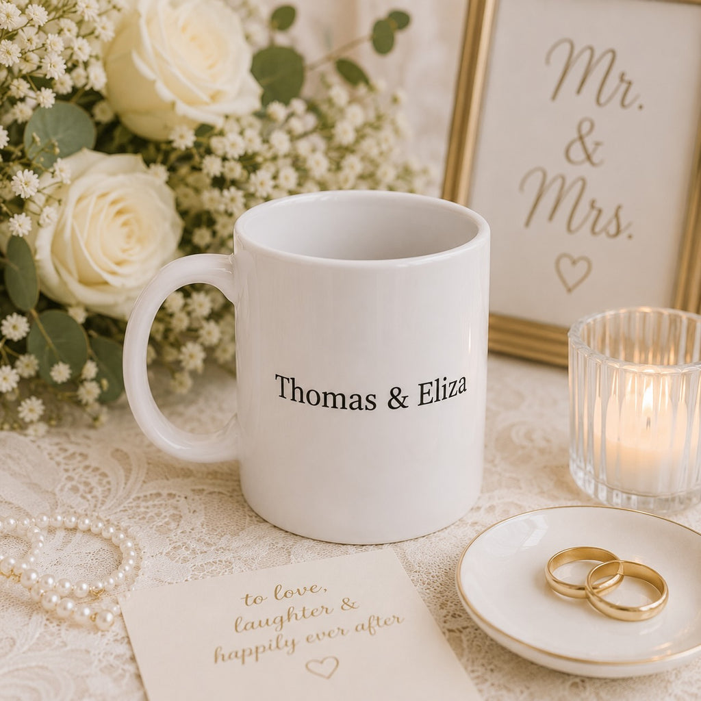 Personalised Just Married Mug – Custom Date Wedding Coffee Mug