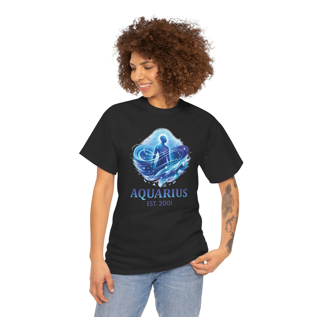 Aquarius zodiac t-shirt size chart and measurement guide