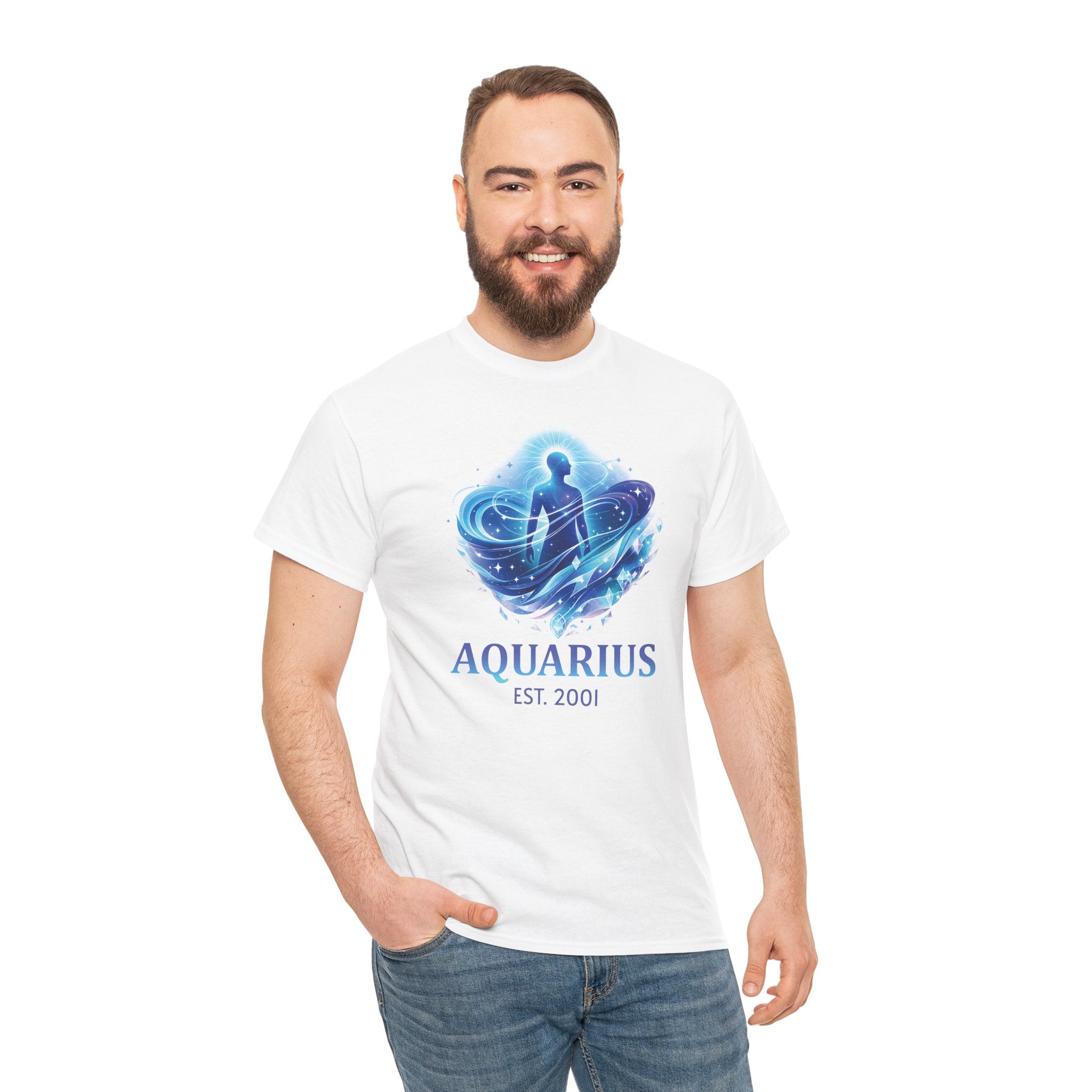 Aquarius zodiac t-shirt tag and label detail