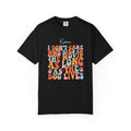 Funny dog lover T-shirt with custom name - As Long As The Dog Lives groovy design front view