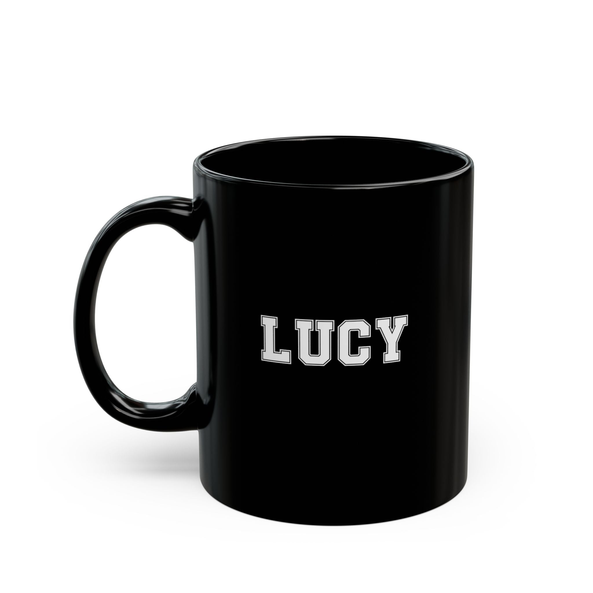 Aussie Mom black mug - custom name and year side view