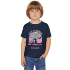 Personalised Back to School Looking Cool toddler tee - navy back view