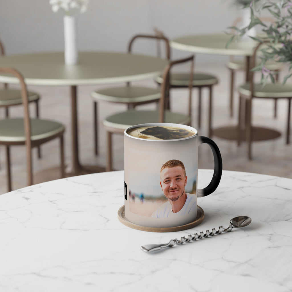 Best Dad custom photo magic mug detail - heat-sensitive design 11oz ceramic
