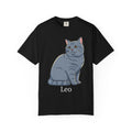 Personalised British Shorthair cat T-shirt with custom name - front view