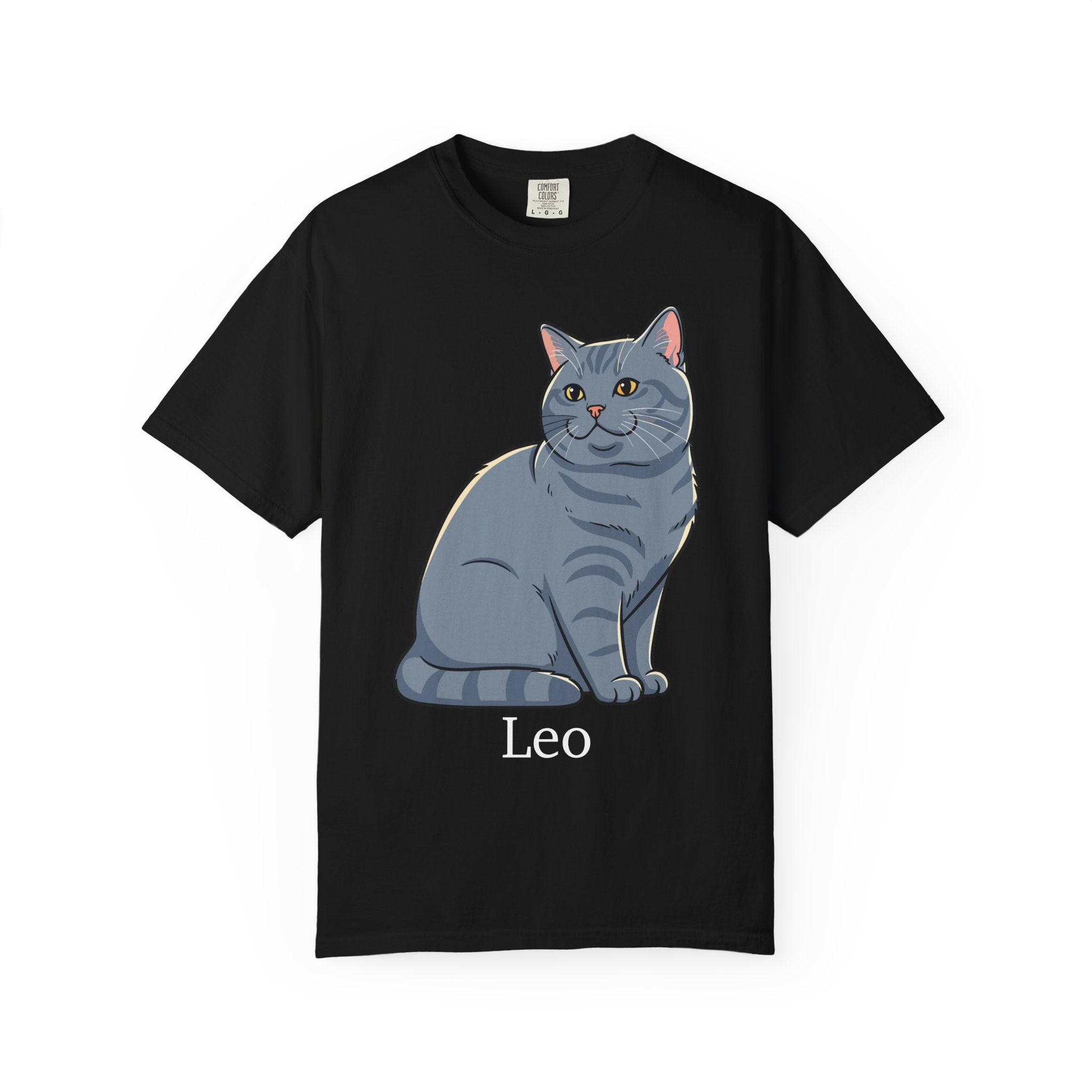 Personalised British Shorthair cat T-shirt with custom name - front view