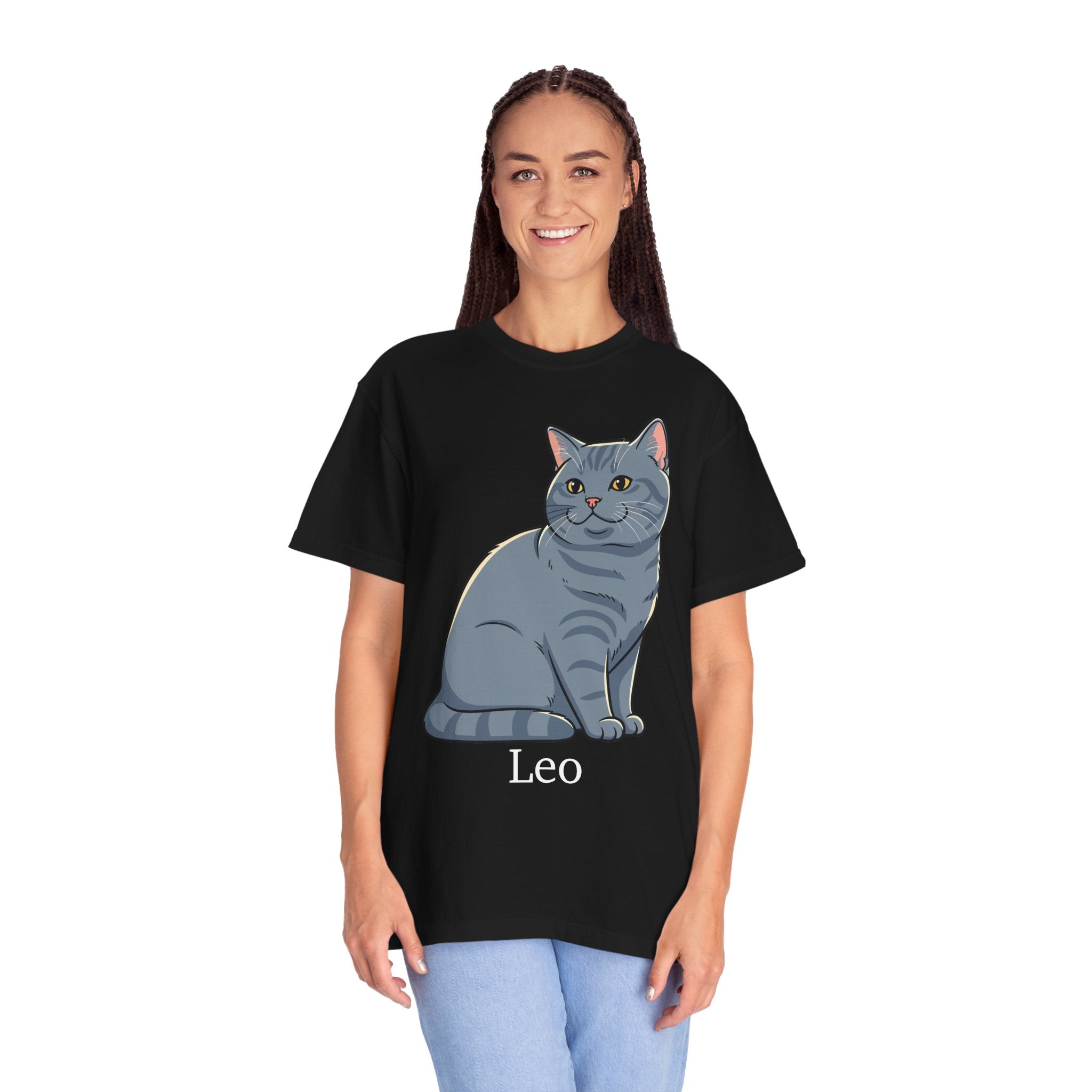British Shorthair cat custom name T-shirt size chart