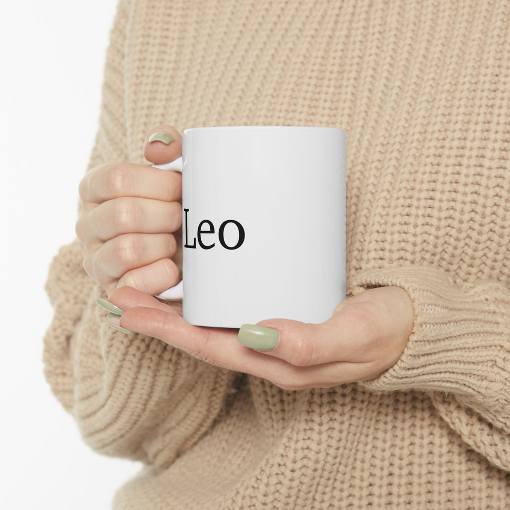 Close-up of British Shorthair cat illustration on personalised ceramic mug