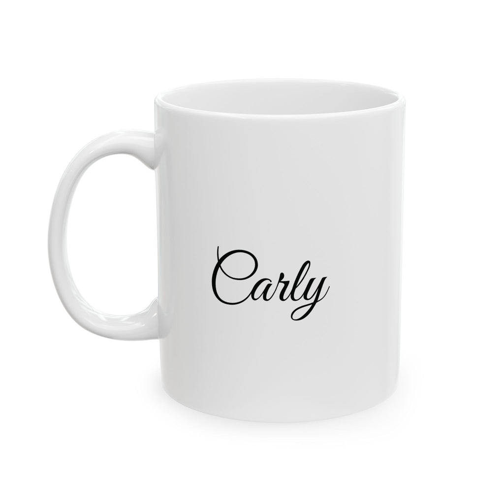 Stupid Canadian Wolf Bird custom name mug - name side view