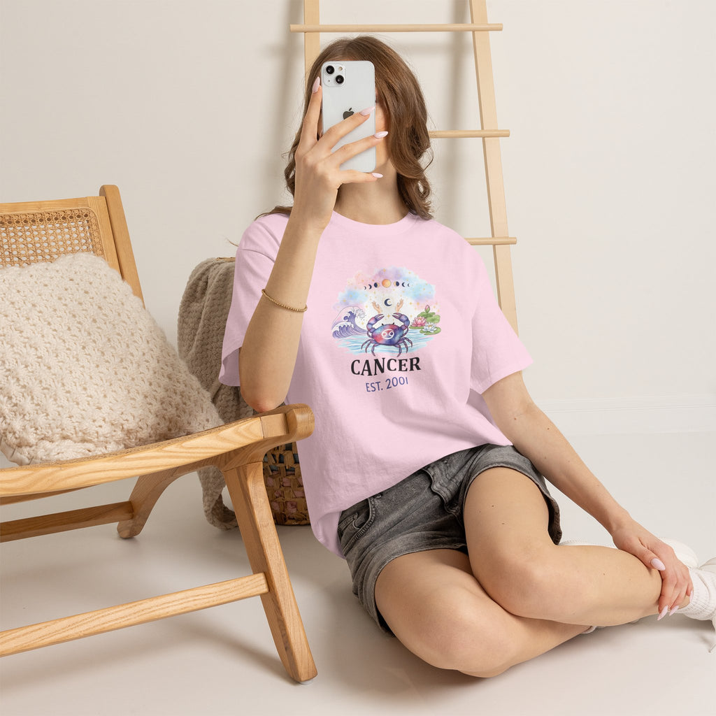 Cancer zodiac t-shirt tag and label detail