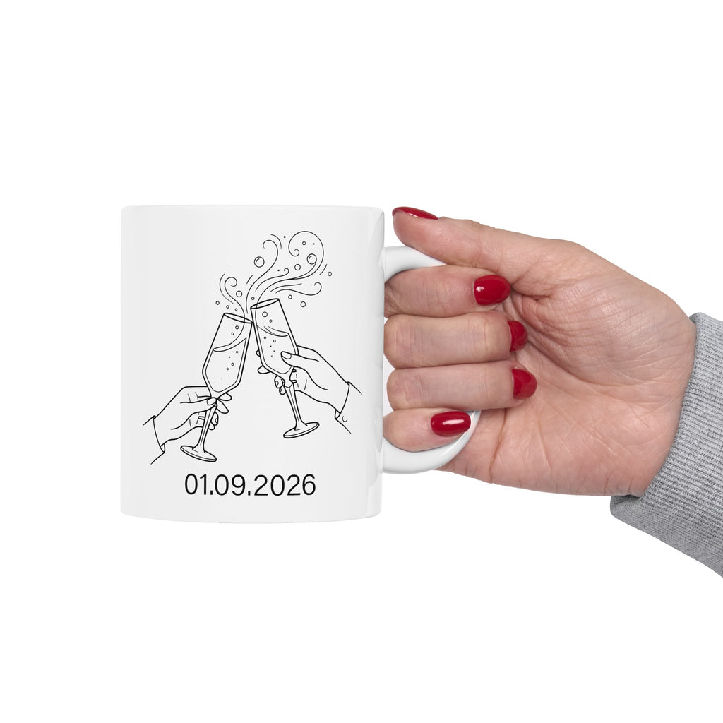 Champagne Toast mug as an anniversary gift