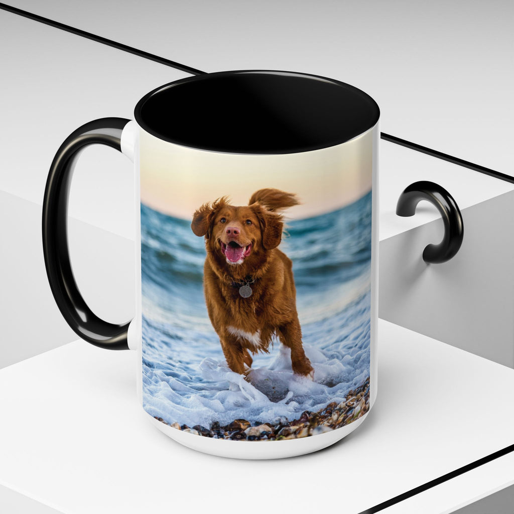 Custom pet photo mug displayed on a desk – gift idea