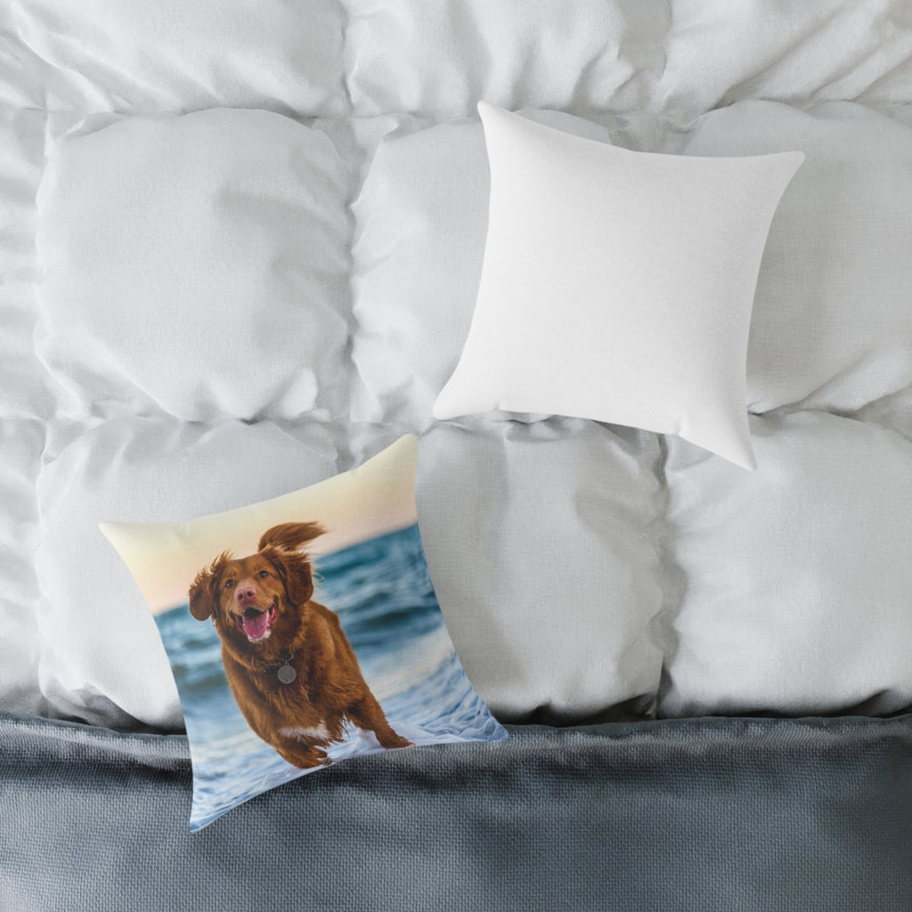 16x16 and 18x18 custom pet photo pillow size comparison