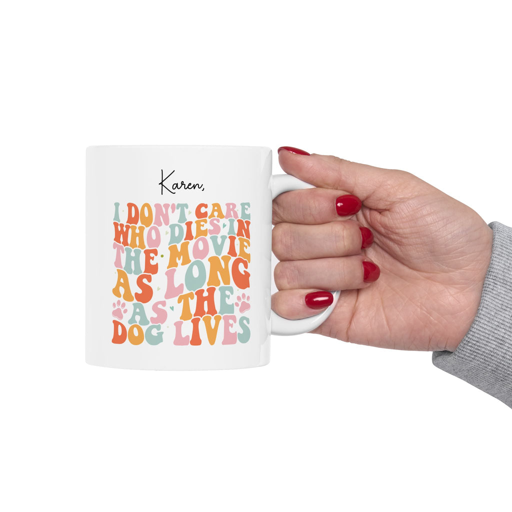 Personalised dog lover quote 11oz white mug size reference