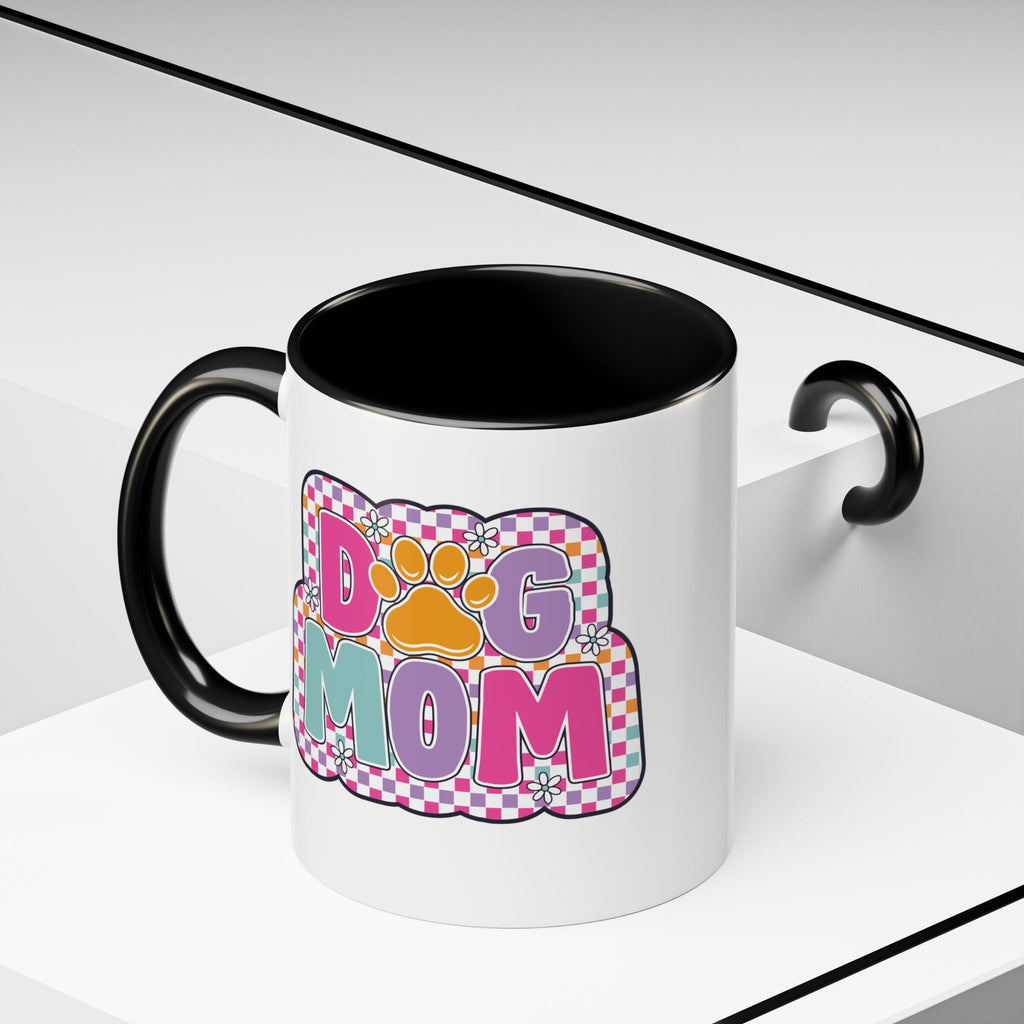 Dog Mom personalised mug on a kitchen counter
