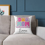 Back view of personalised Dog Mom cushion