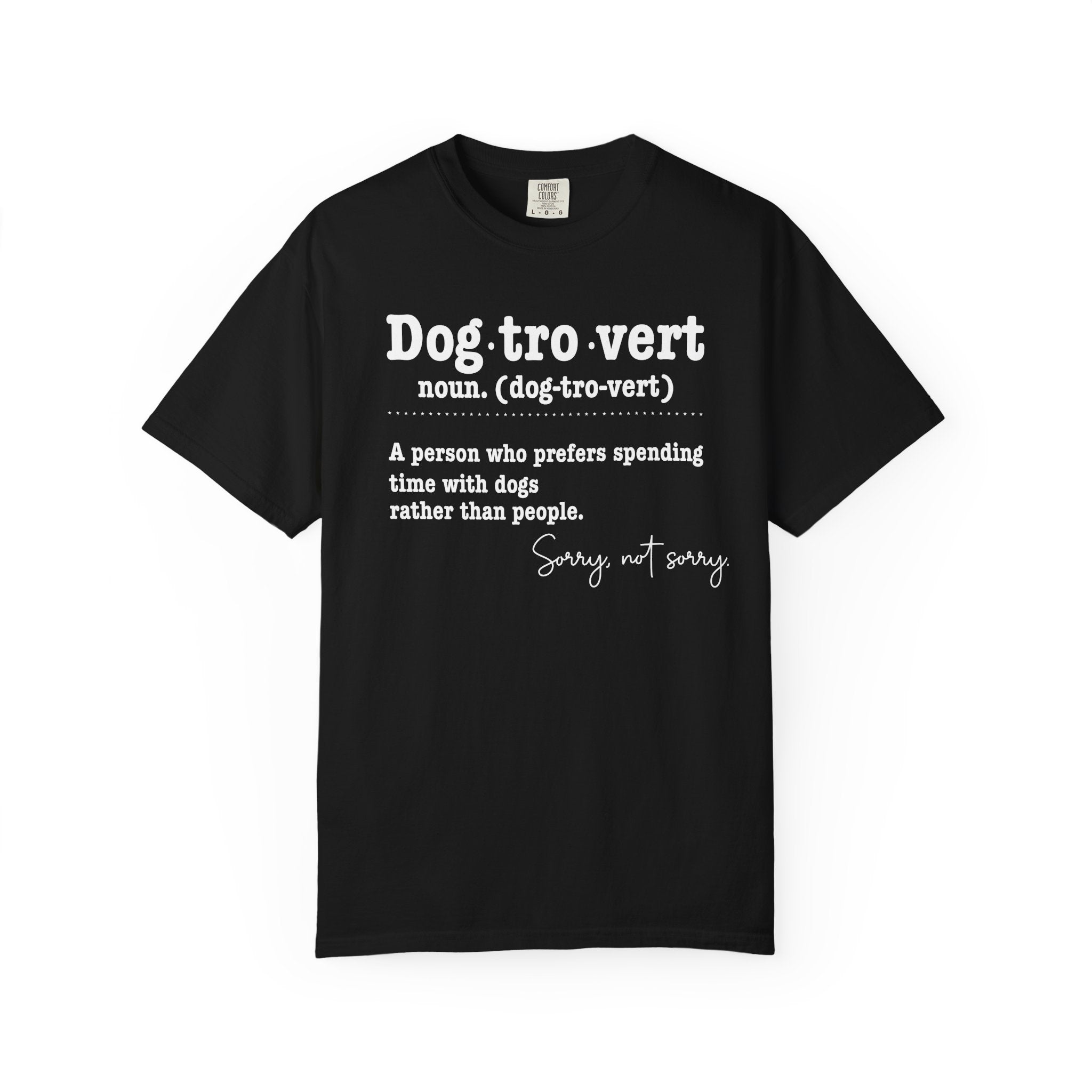 Dogtrovert T-shirt - funny dictionary definition design front view