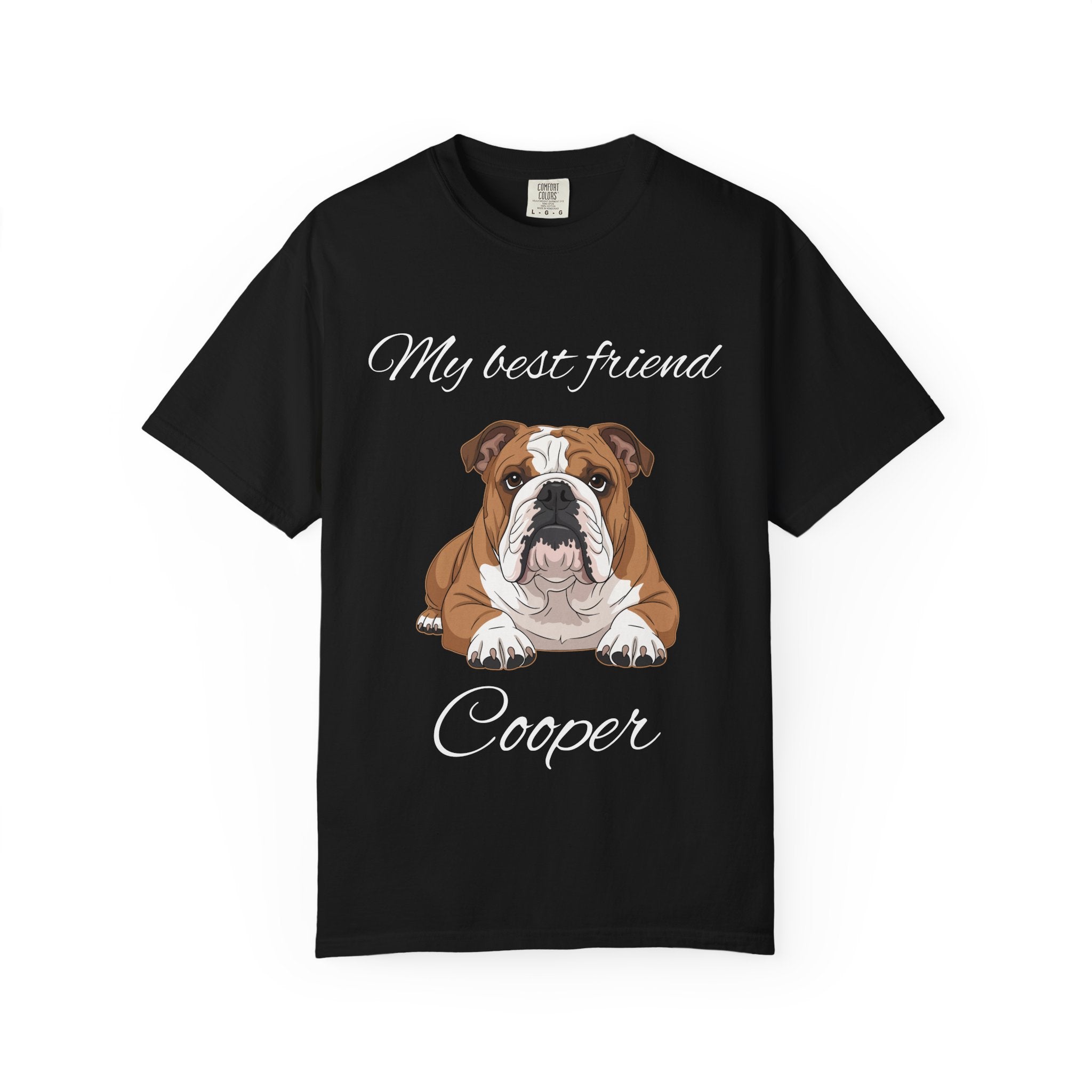 Personalised English Bulldog T-shirt with My Best Friend and custom dog name