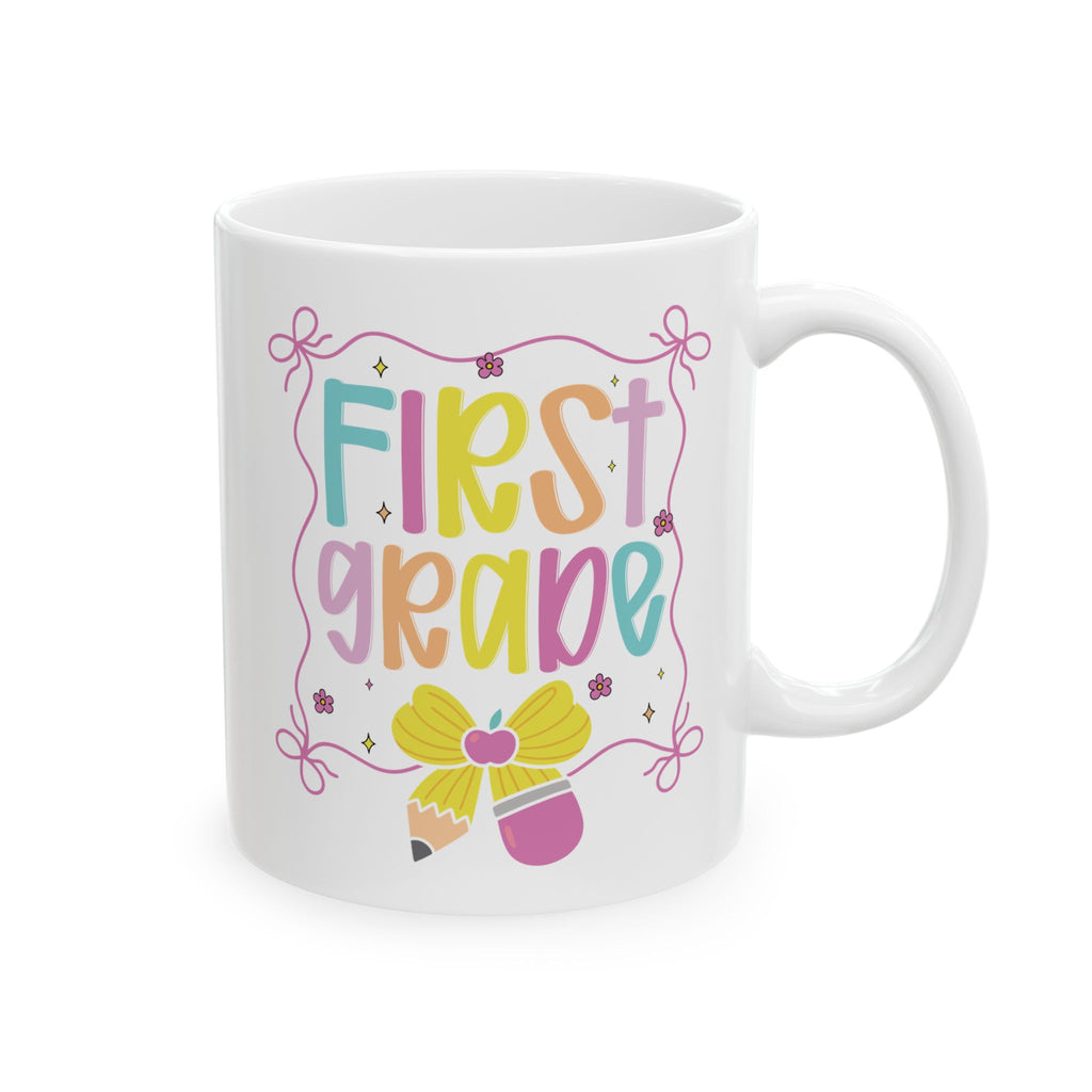 Personalised First Grade mug with custom name - school design front view