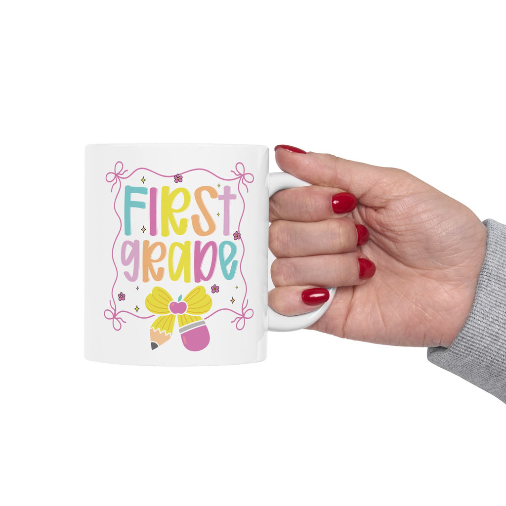 Personalised First Grade school mug 11oz size reference