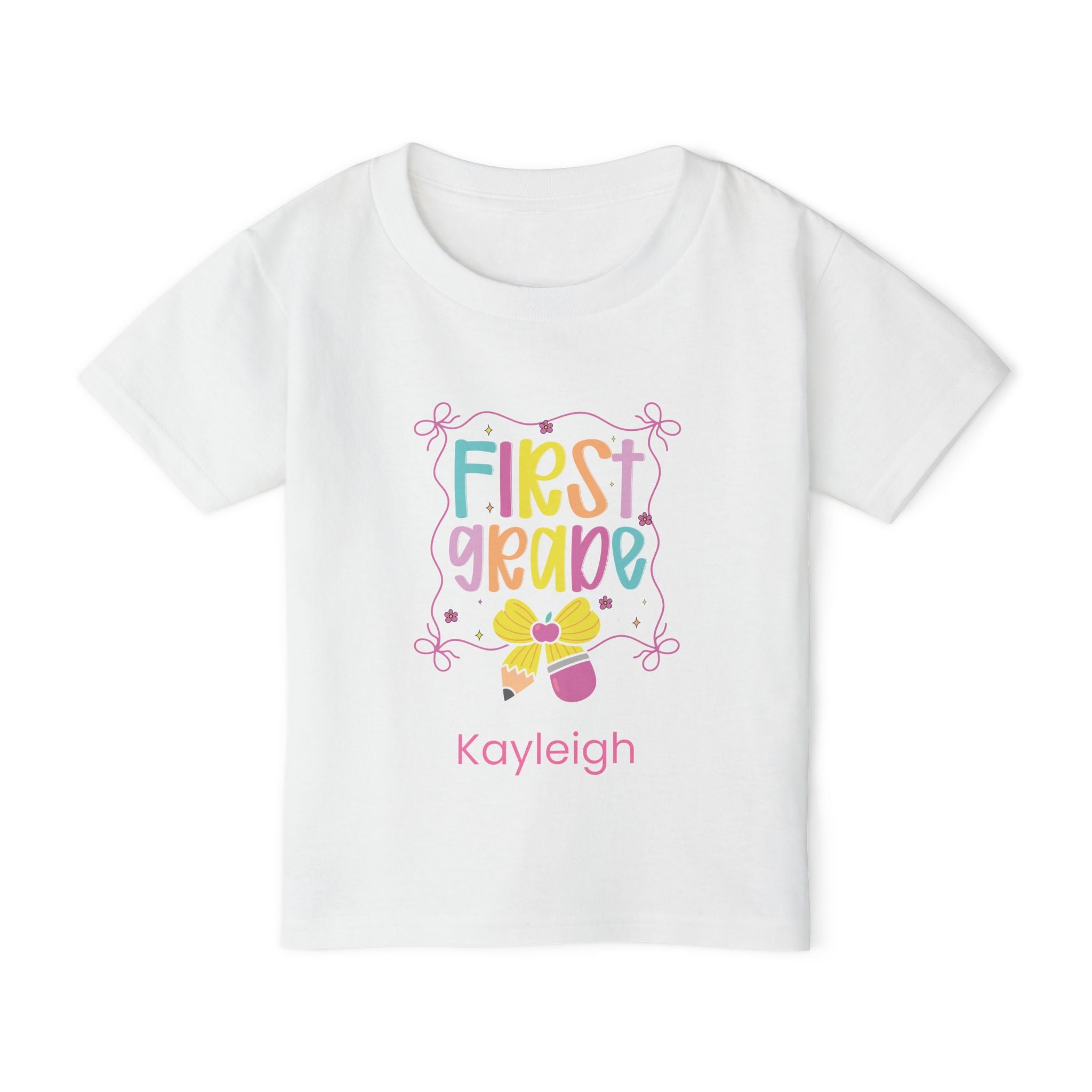 First Grade personalised toddler tee - white colour with custom name