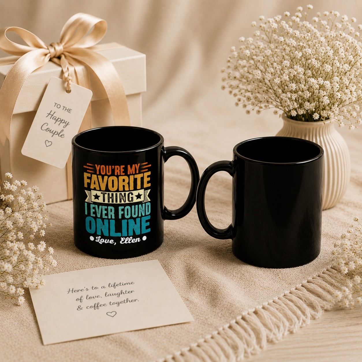 Found Online mug held in hand – anniversary gift idea