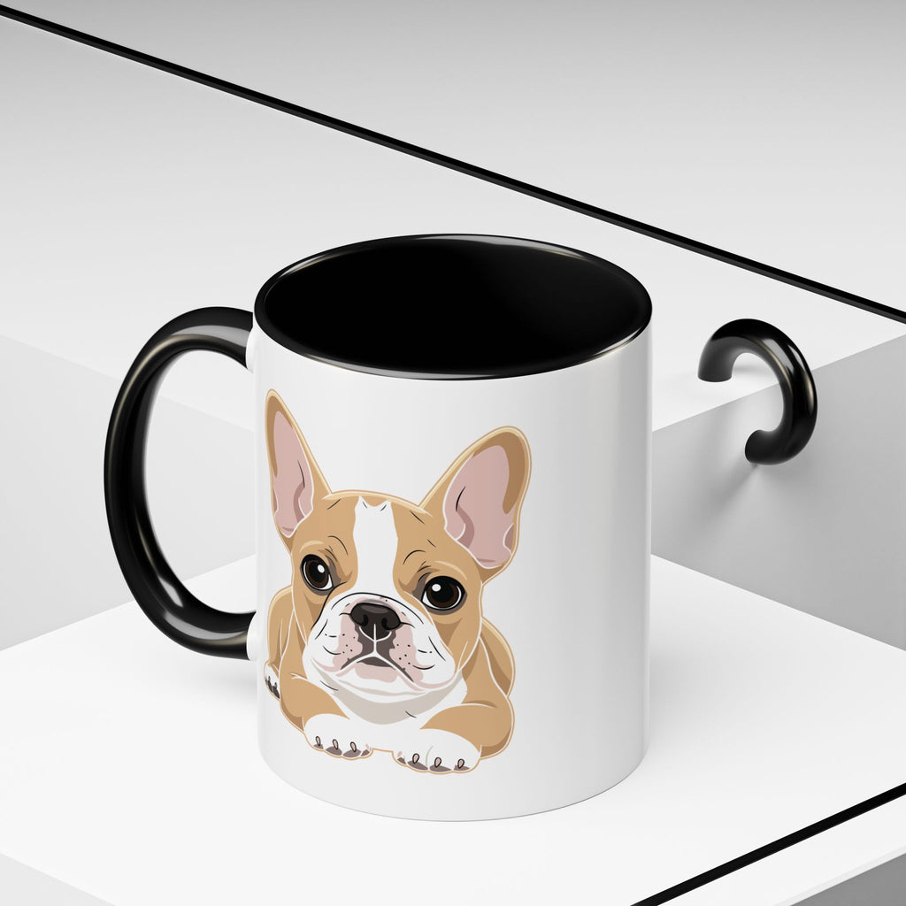 Custom name script on the back of French Bulldog mug