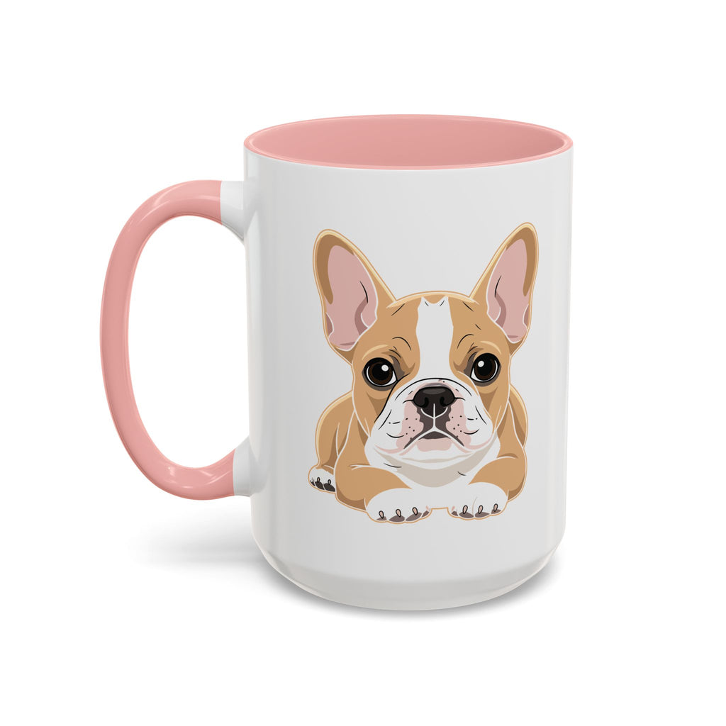French Bulldog mug with black and pink colour options shown together