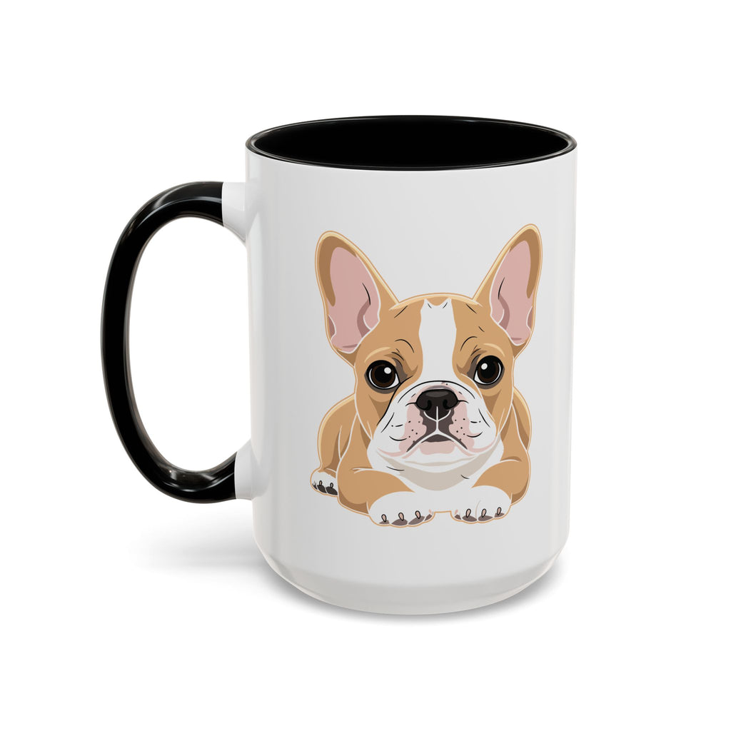 French Bulldog mug colour options on a desk