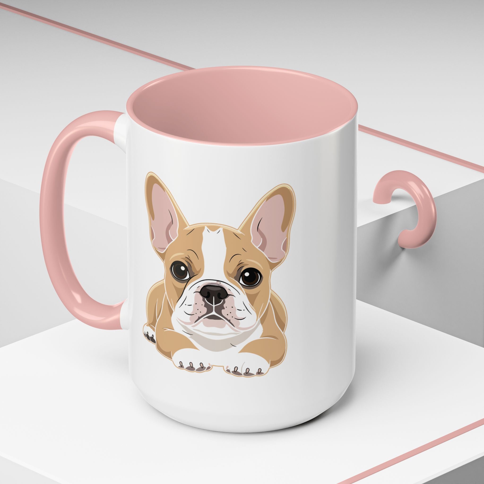French Bulldog mug close-up of glossy ceramic finish