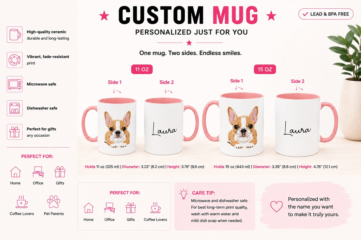 French Bulldog mug gift packaging shot