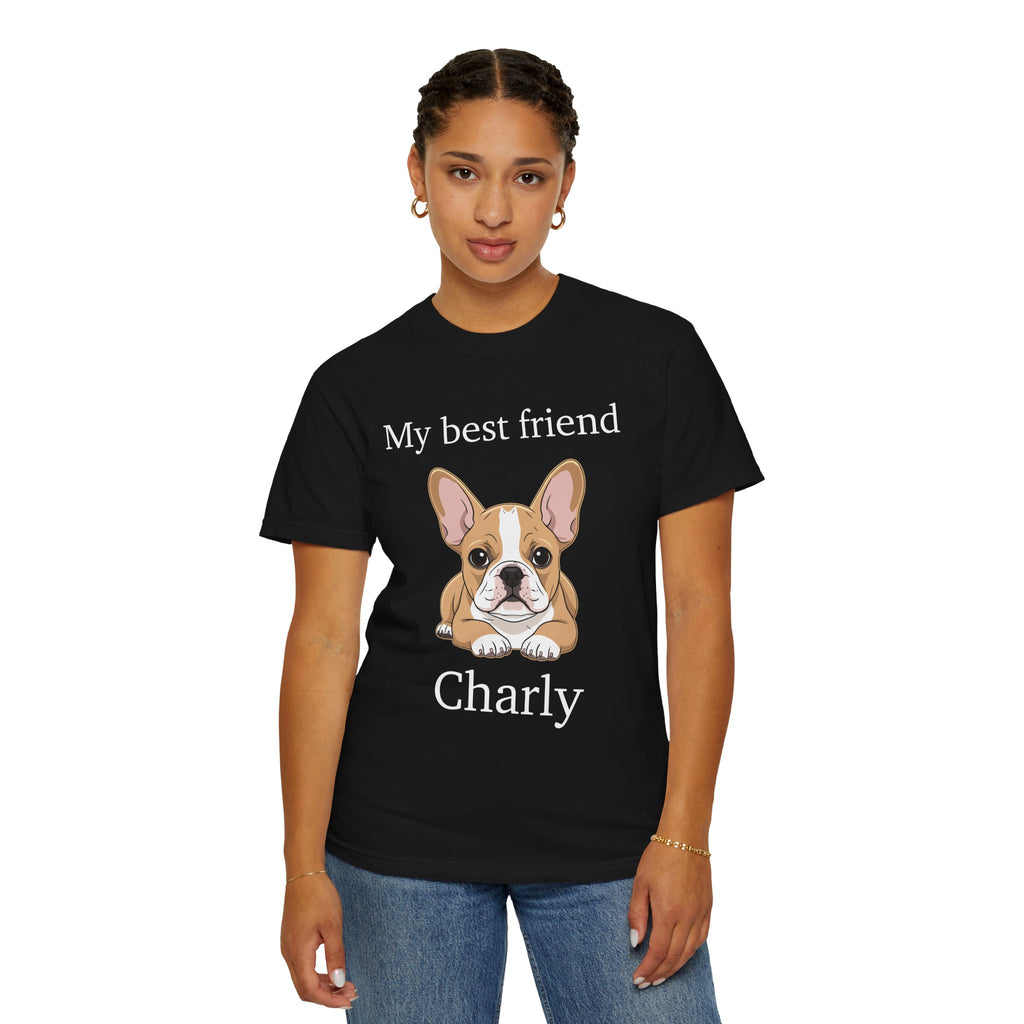 Back view of personalised My Best Friend Frenchie tee