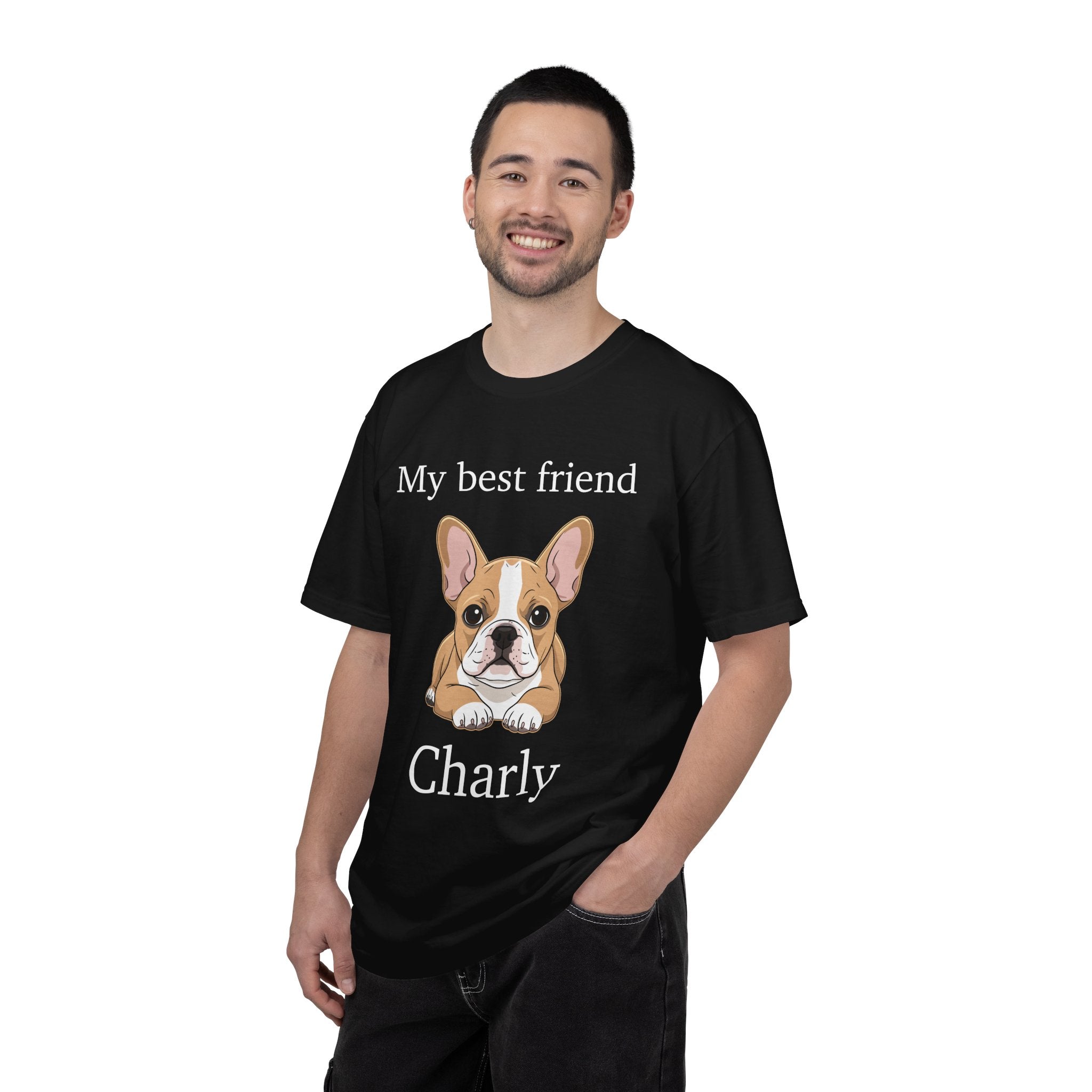 Personalised French Bulldog My Best Friend tee flat lay