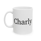 French Bulldog custom name mug - name side view