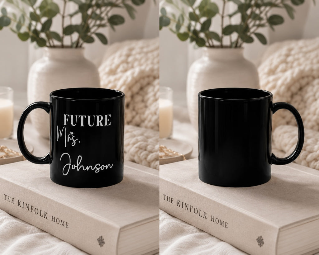 Future Mrs. mug held in hand – bridal shower gift