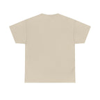 Close-up of ribbed collar and shoulder tape on Gemini tee