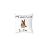 Personalised German Shepherd pillow with custom dog name in script