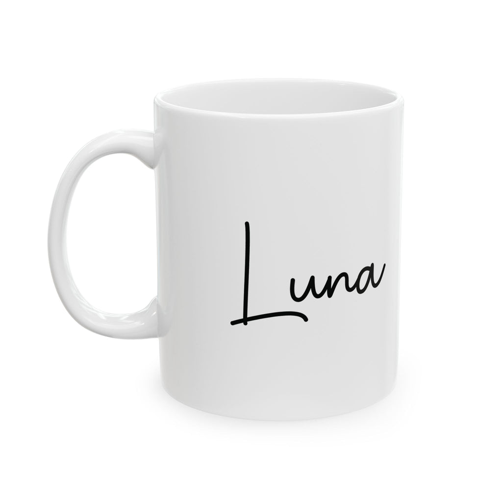 Golden Retriever custom name mug - name side view