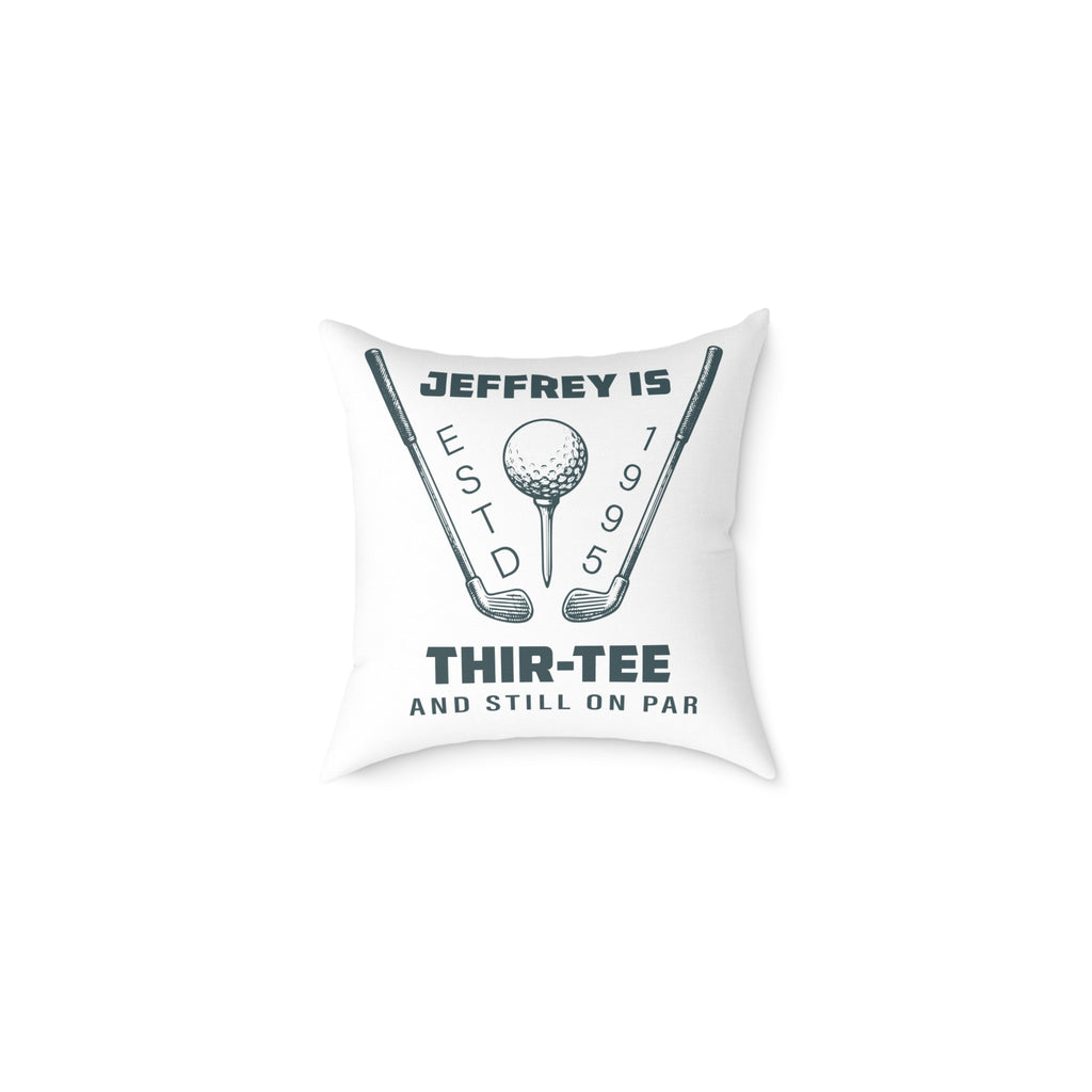 Personalised golf 30th birthday pillow with custom name and year