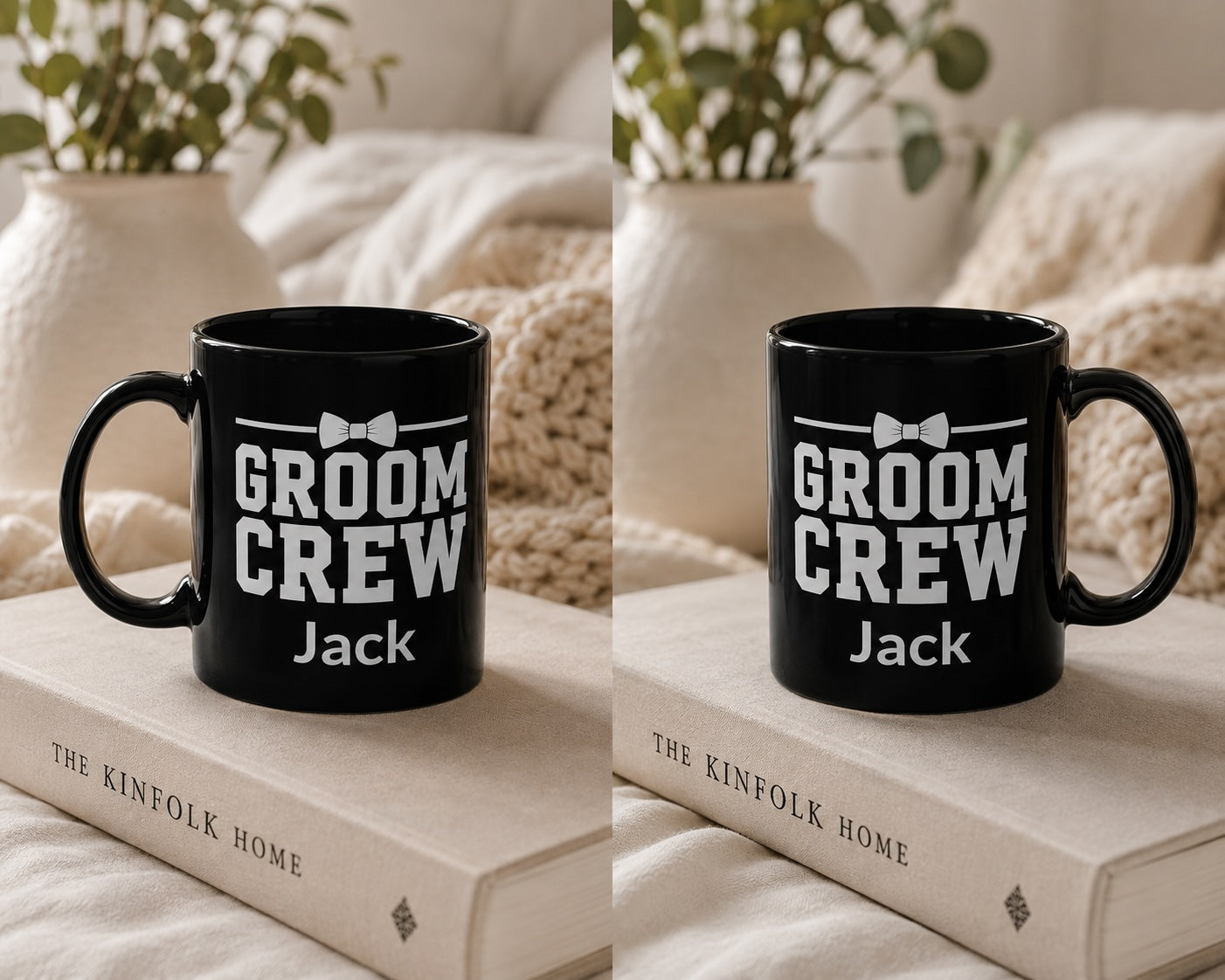 Groom Crew mug on a kitchen counter – groomsmen gift idea