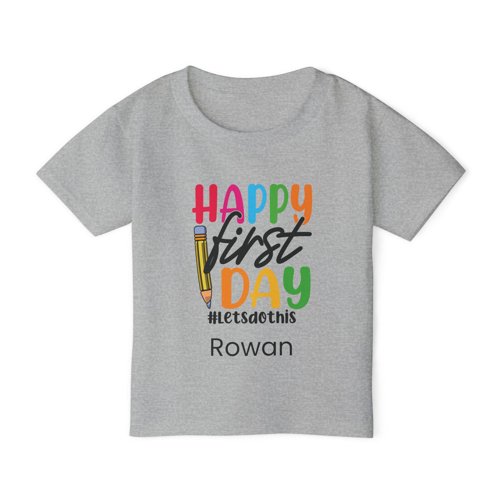 Happy First Day toddler tee - light pink back view