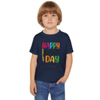 Happy First Day toddler tee - sport grey back view