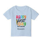 Happy First Day personalised toddler tee - white colour with custom name