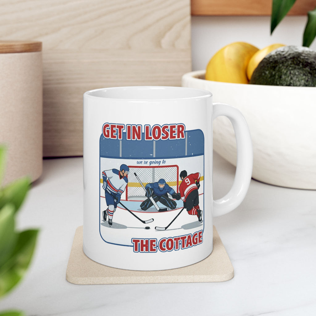 Hockey custom name mug in cosy setting - lifestyle photo