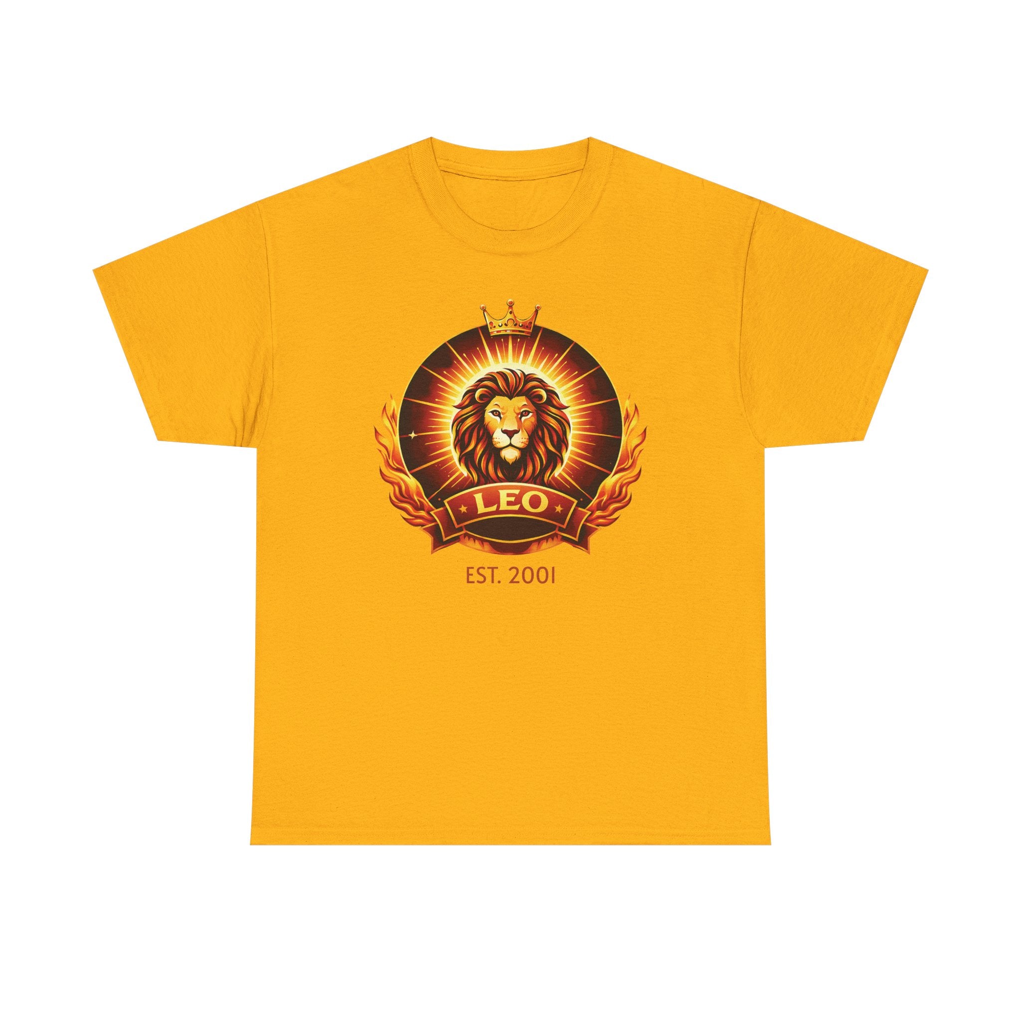Close-up of Leo lion artwork and personalized year print